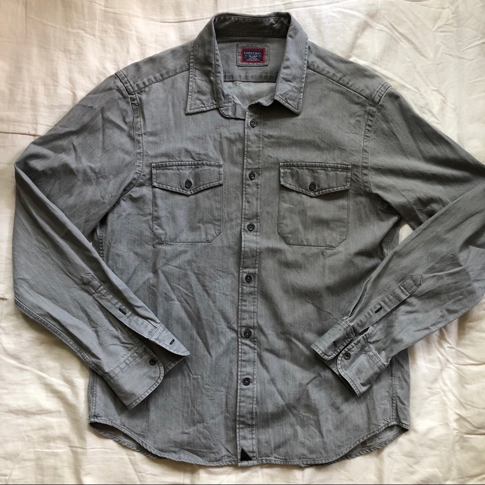 Grey Untuck It Button Down Shirt